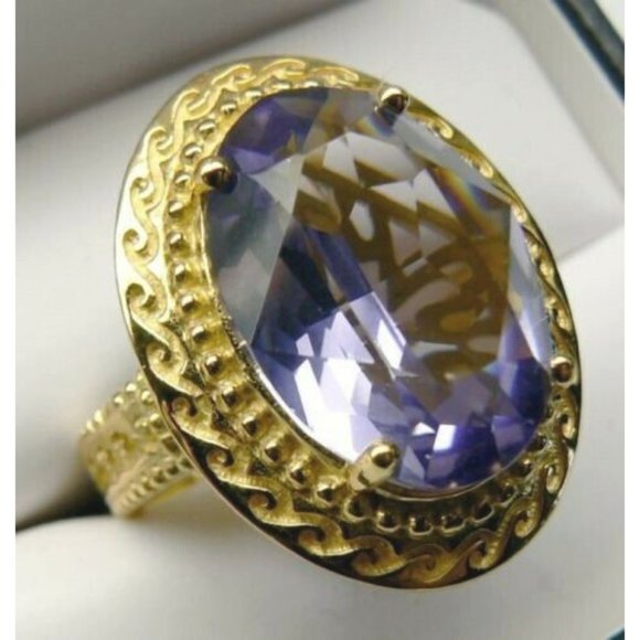 VERA WANG Simply Vera 18KT Gold over Silver sz 7 - Picture 10 of 13